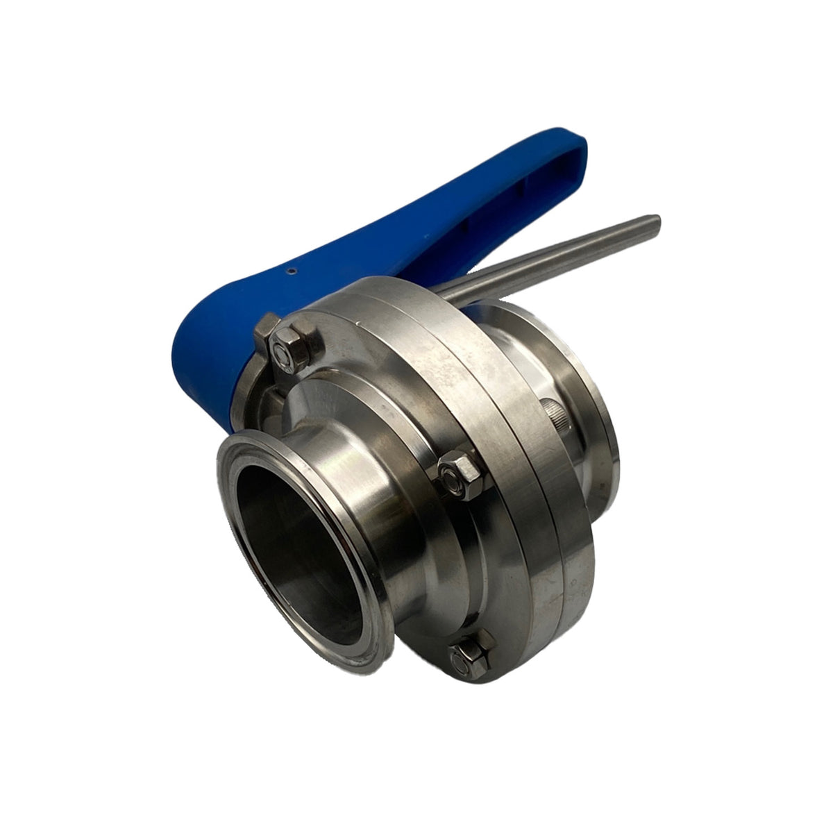 2&quot; Butterfly Valve, Blue Handle, Silicone Red Seat, Pull Trigger