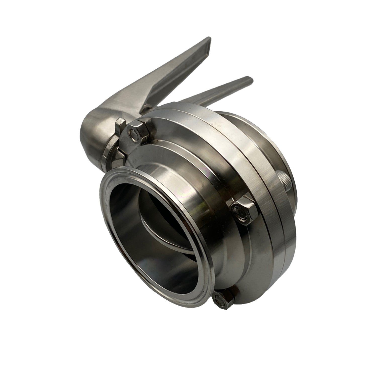 3" Butterfly Valve, Silver Handle (Metal), EPDM Black Seat, Pull Trigger