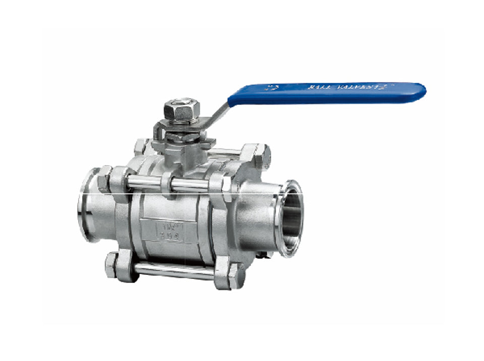 4" Ball Valve, Blue Handle, PTFE Seat