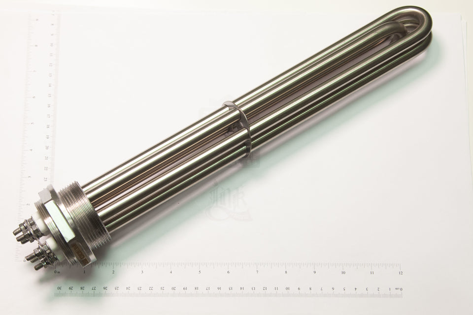 Heating Element, 220/380V 6KW, 2" NPT Tank Connection x 62MM Cap Connnection, 13.5" Sheath L, MFR Part #JSYG09017304WF