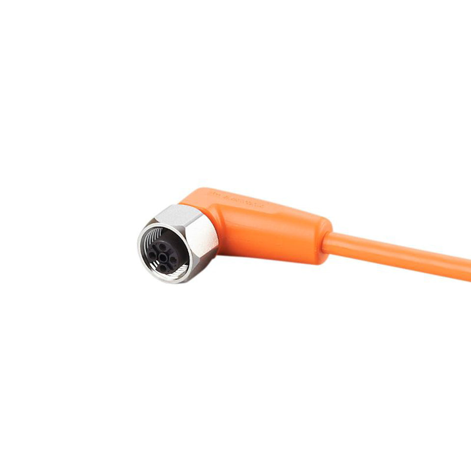 EVT095 Female Cordset Angled Orange with Orange Cord 20 m